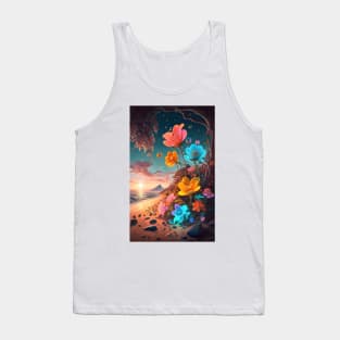 Glowing flowers on seaside Tank Top